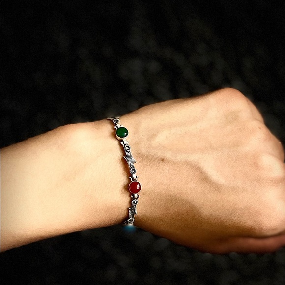 bracelet 925 genuine silver with valuable stones - Picture 3 of 3